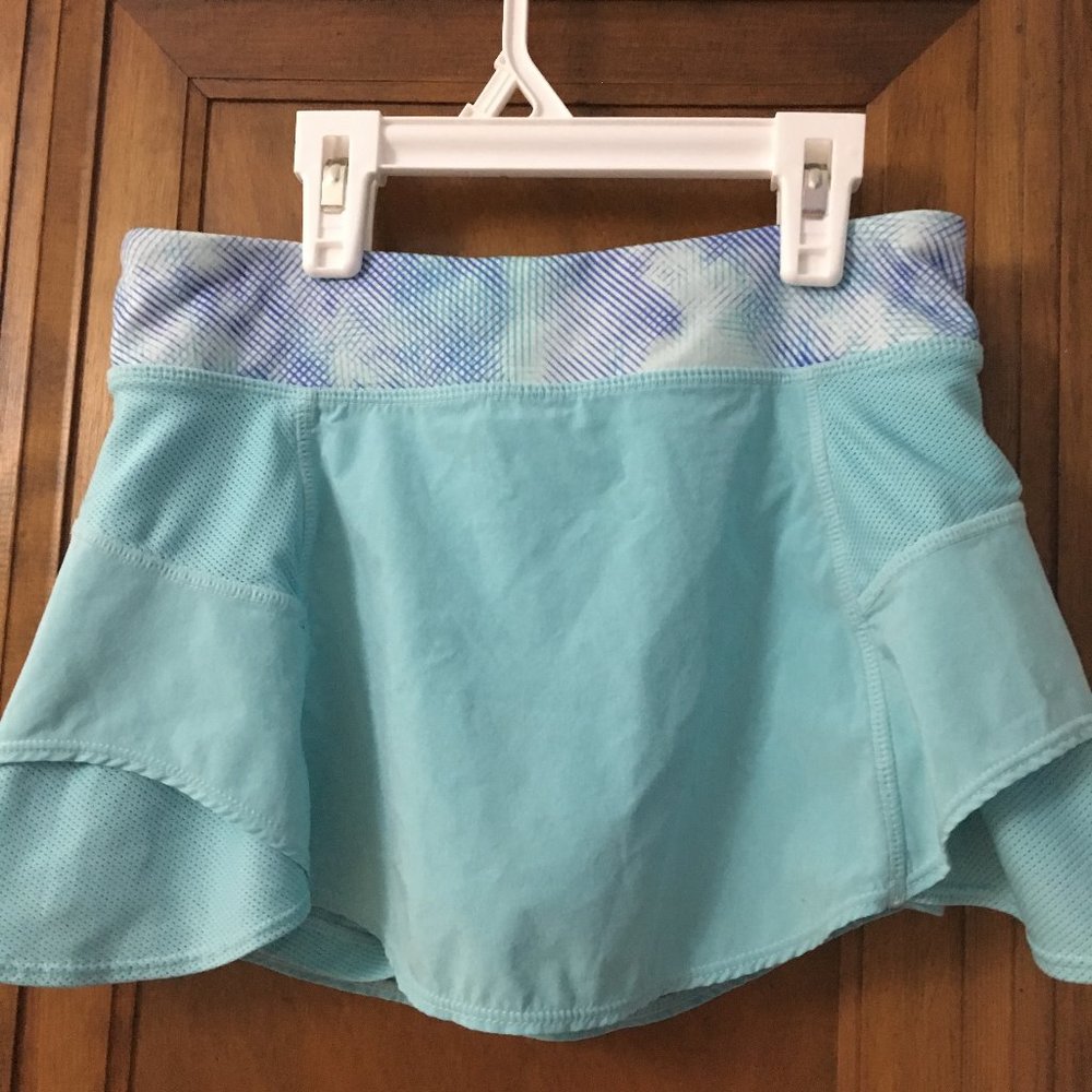 COPY - Athleta Girl Light Blue Tennis Skirt w/ po…